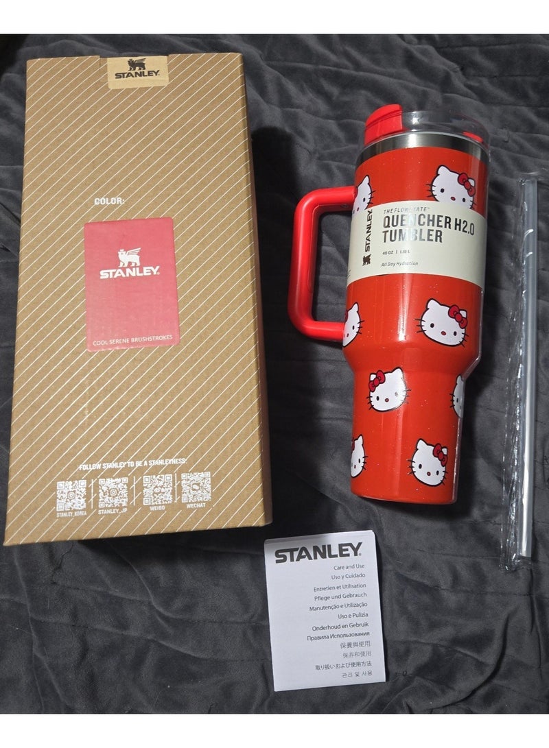 Stanley Hello Kitty  Tumbler 40 Oz Quencher H2.0 FlowState Pink - Image 3